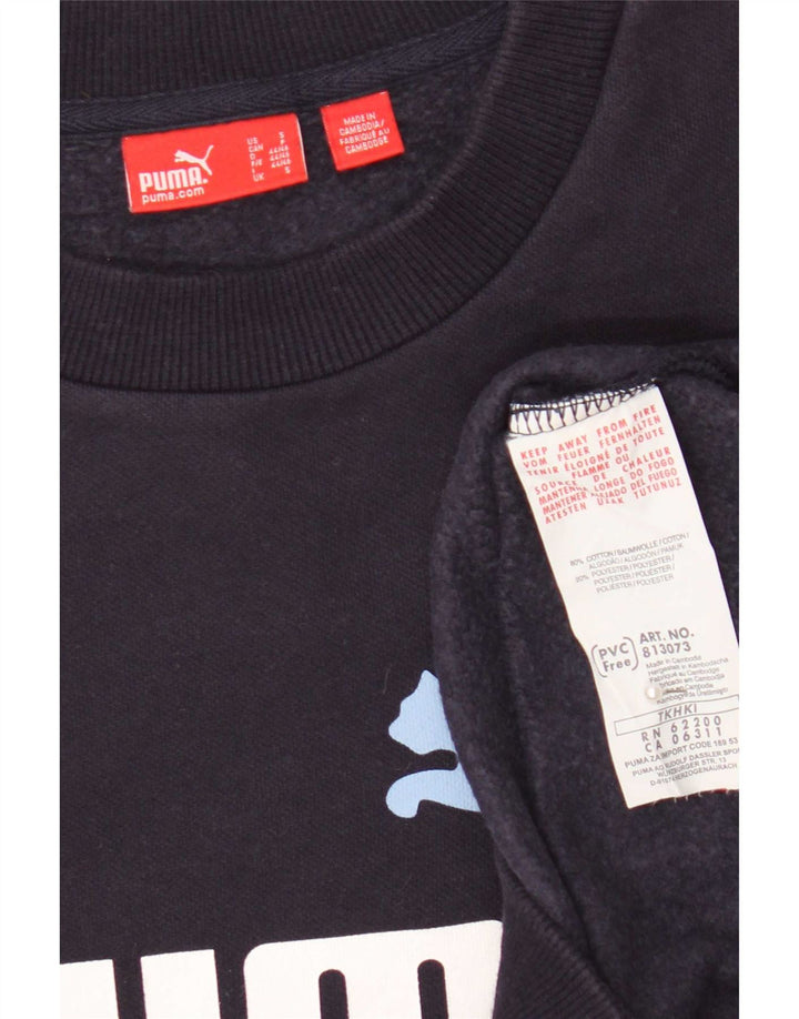 Felpa grafica da uomo Puma, piccola, in cotone blu navy