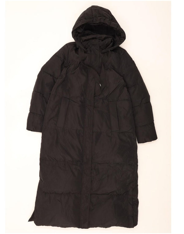 Cappotto imbottito oversize con cappuccio da donna Zara UK 14 poliestere nero medio