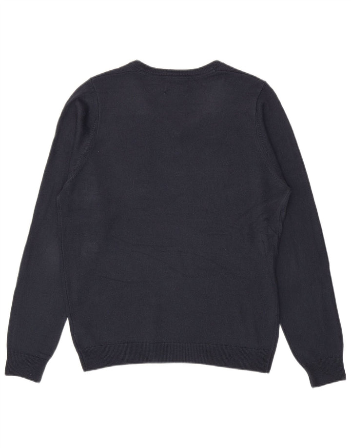 Maglione da uomo con scollo a V Marks & Spencer medio blu navy in acrilico