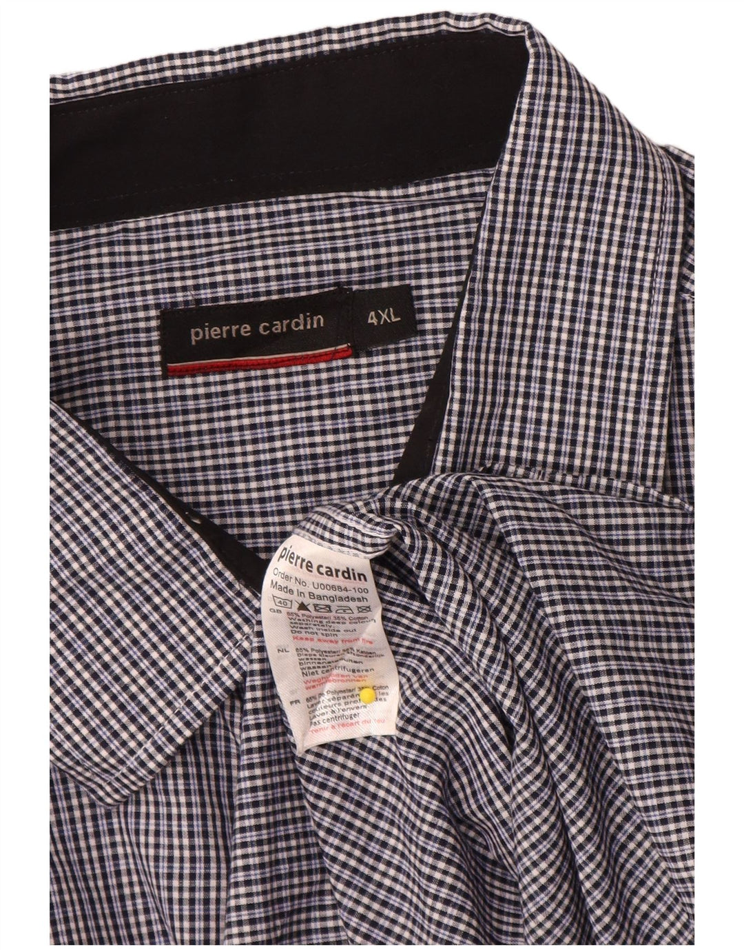PIERRE CARDIN Camicia da uomo 4XL Poliestere a quadretti blu navy