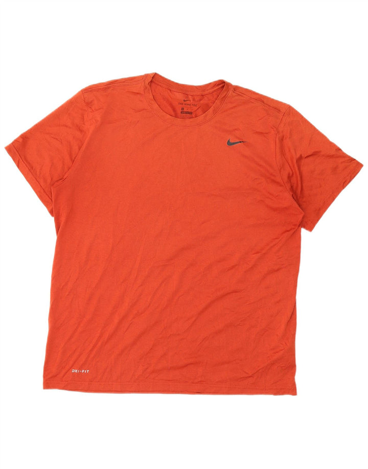 T-shirt NIKE da uomo Dri Fit Top XL arancione poliestere