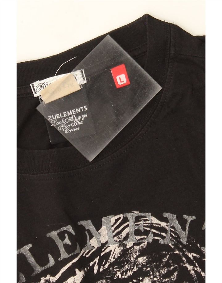 Zu Elements T-shirt grafica da uomo grande nera