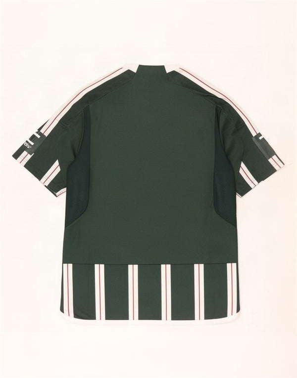 Maglietta grafica Adidas da ragazzo del Manchester United, 15-16 anni, a righe verdi