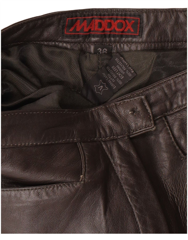 Pantaloni in pelle da donna MADDOX EU 36 Small W26 L32 Pelle marrone