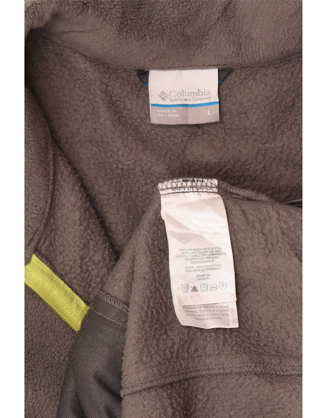 Giacca in pile da uomo COLUMBIA UK 40 Large Grigio Poliestere