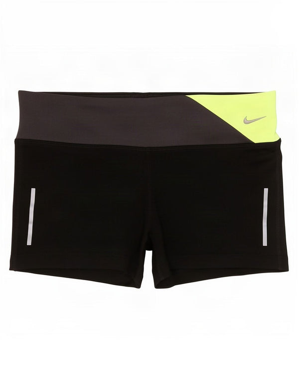 Pantaloncini sportivi Nike Dri Fit da donna UK 14 Medium Black Colourblock