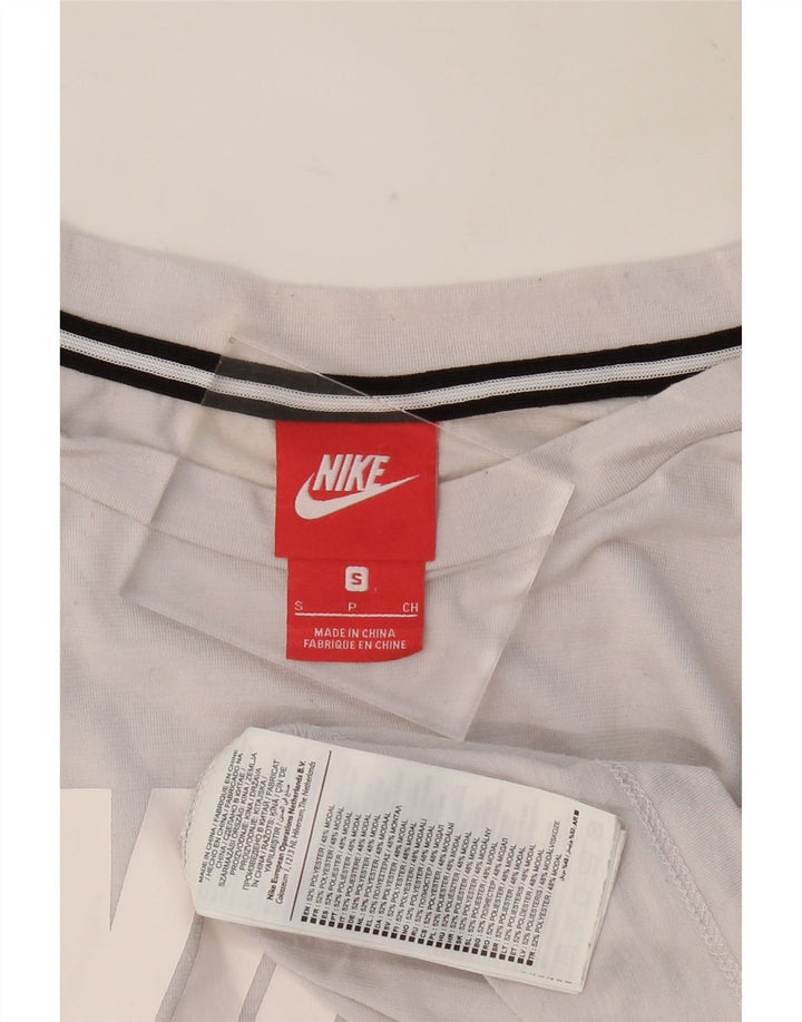 NIKE Womens Crop Graphic T-Shirt Top UK 10 Small Grey Polyester