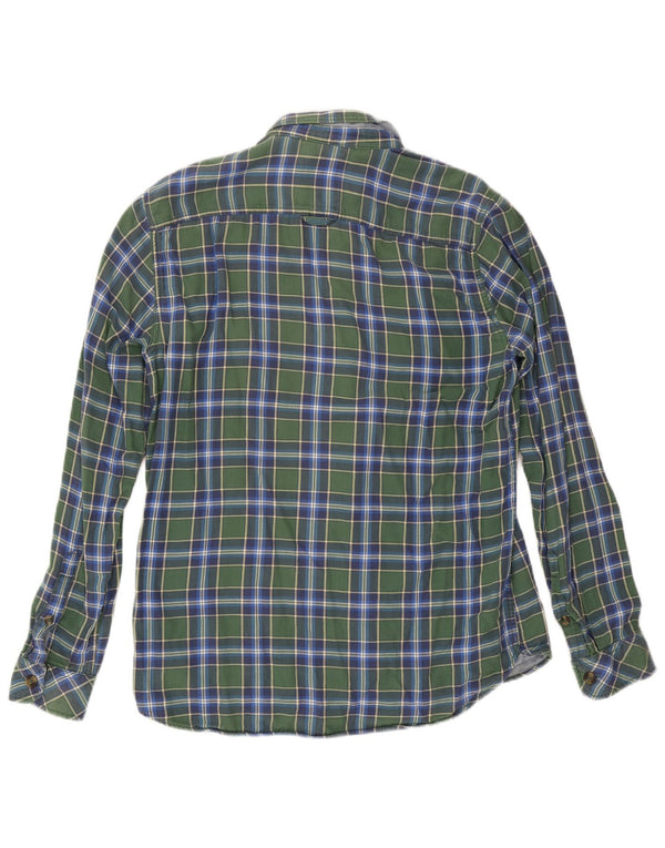 Crew Clothing Camicia da uomo slim fit in flanella, cotone a quadri verdi grandi