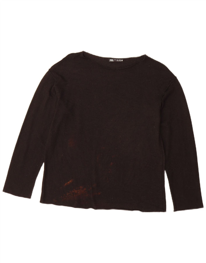 Top Zara da donna oversize a maniche lunghe UK 10 piccolo nero