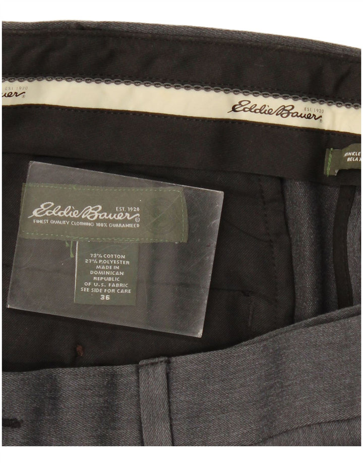 Pantaloni chino con pegging da uomo Eddie Bauer W36 L31 classici grigi