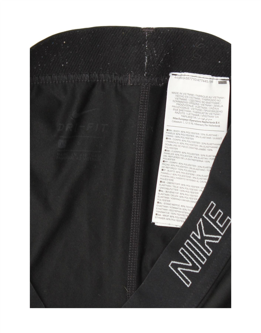 Leggings Nike Dri Fit Graphic Capri da donna UK 14 Large Nero Poliestere
