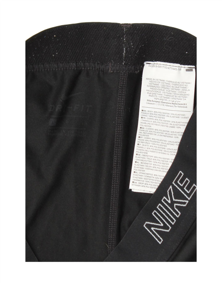 Leggings Nike Dri Fit Graphic Capri da donna UK 14 Large Nero Poliestere