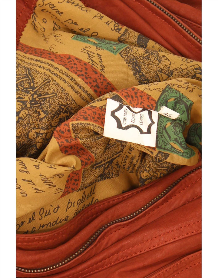 Giacca in pelle vintage da uomo IT 46 piccola marrone