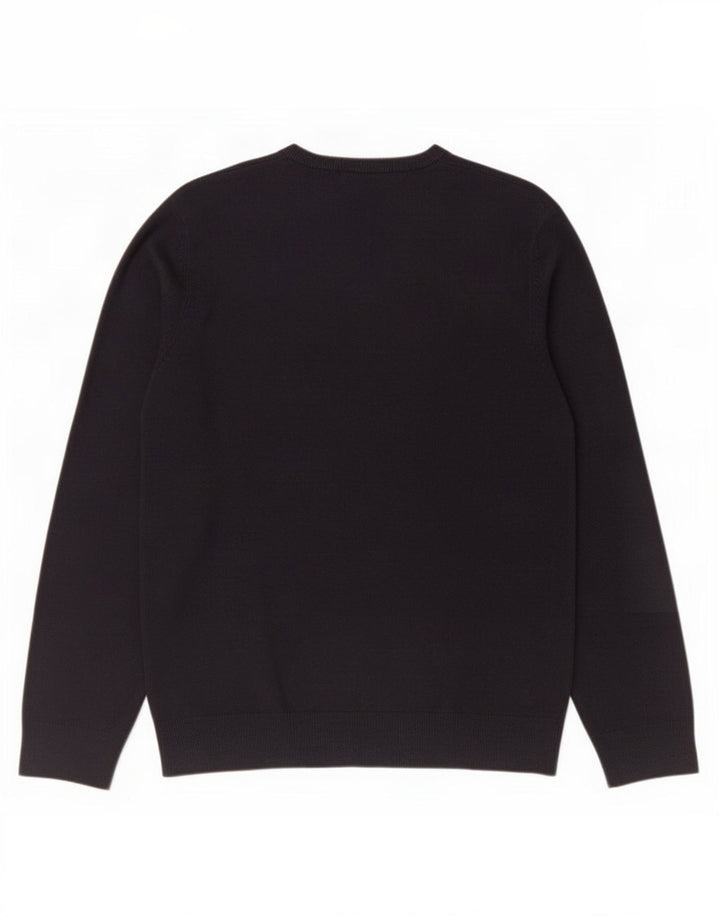 Maglione da uomo Marks & Spencer con scollo a V blu Harbour, acrilico blu scuro medio
