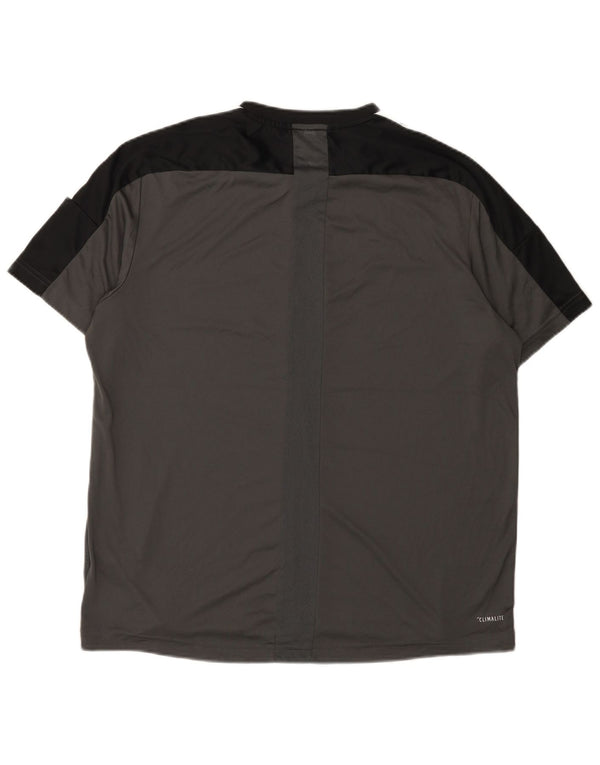T-shirt Adidas da uomo Top XL in poliestere color block grigio