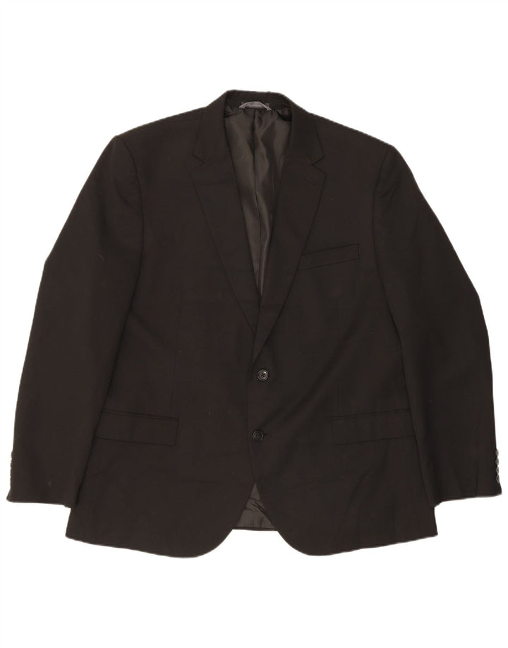 Giacca blazer a 2 bottoni da uomo Marks & Spencer UK 46 XL poliestere nero