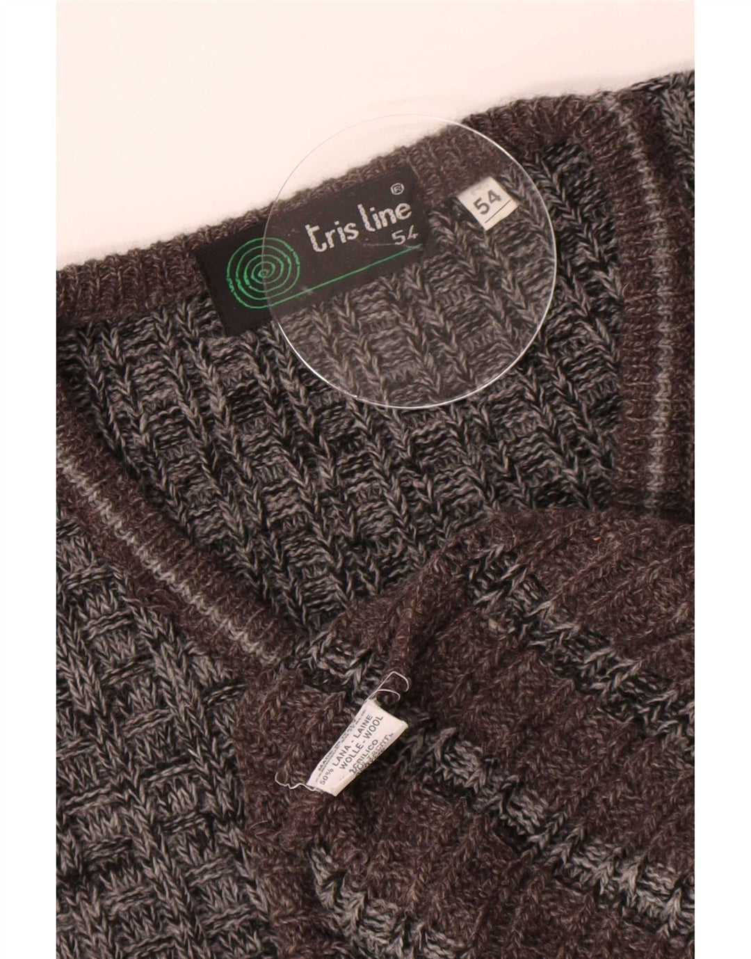 Maglione da uomo con scollo a V Tris Line IT 54 XL Lana a righe grigie