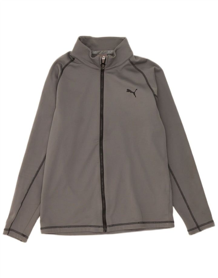 PUMA Mens Tracksuit Top Jacket Small Grey Polyester