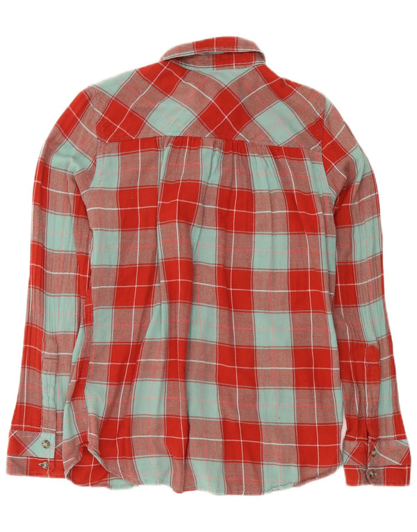 Camicia in flanella da donna Hurley UK 14 Cotone scozzese rosso medio