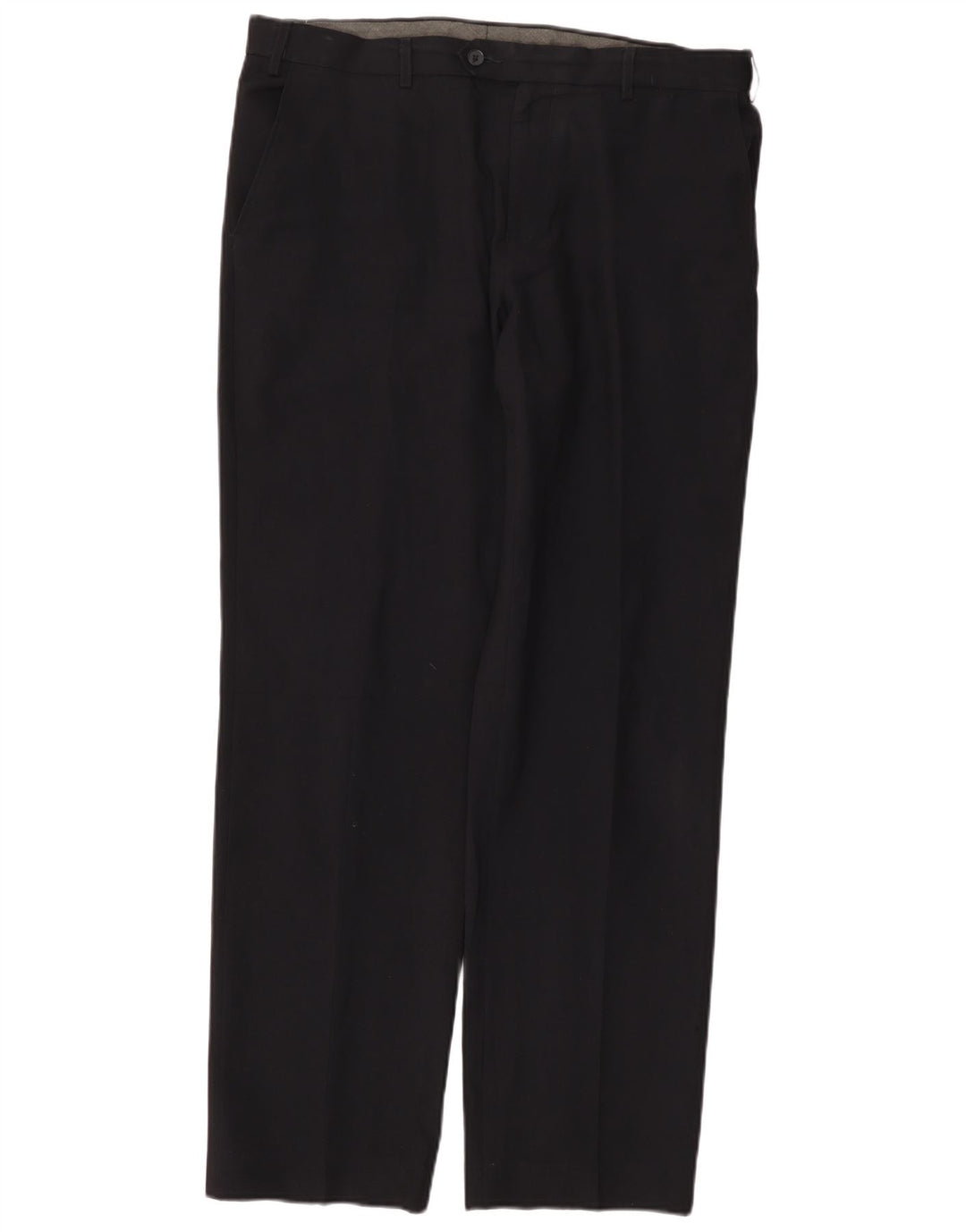 MARKS & SPENCER Pantaloni da abito vestibilità regolare da uomo W36 L33 poliestere blu navy