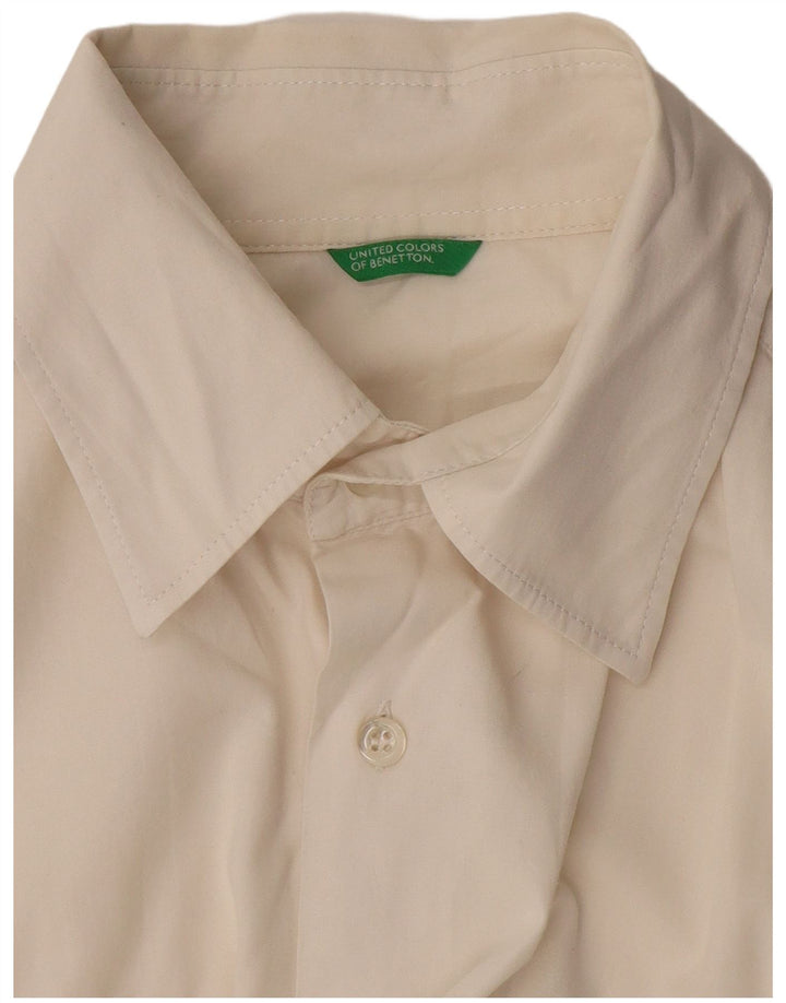Camicia a maniche corte da uomo Benetton medio bianco sporco