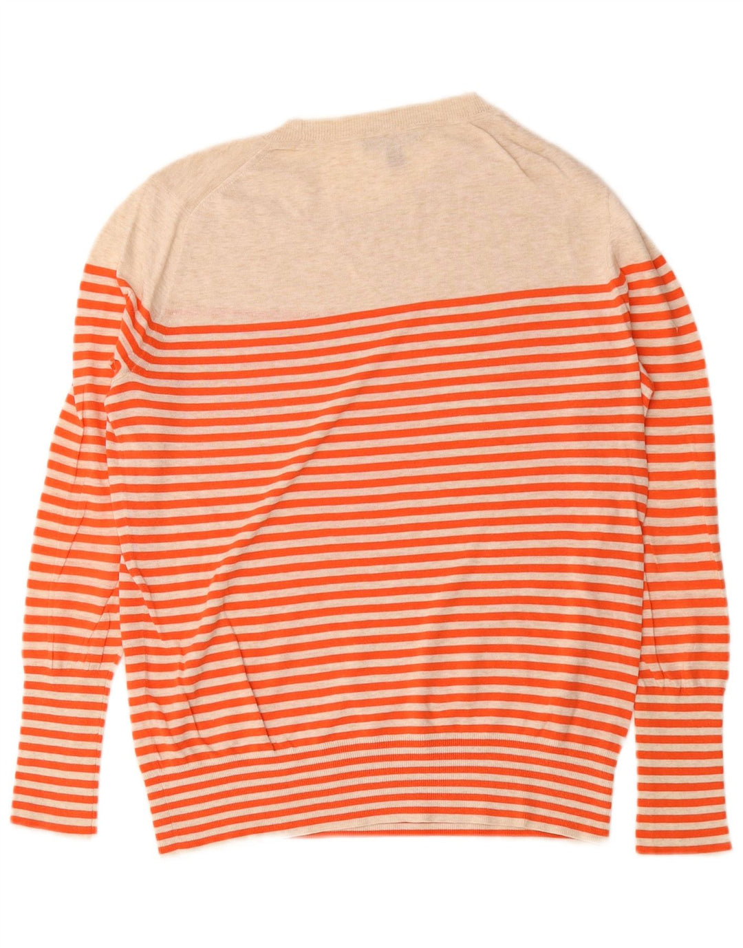 Maglione maglione girocollo da donna J. Crew US 6 cotone a righe beige medio