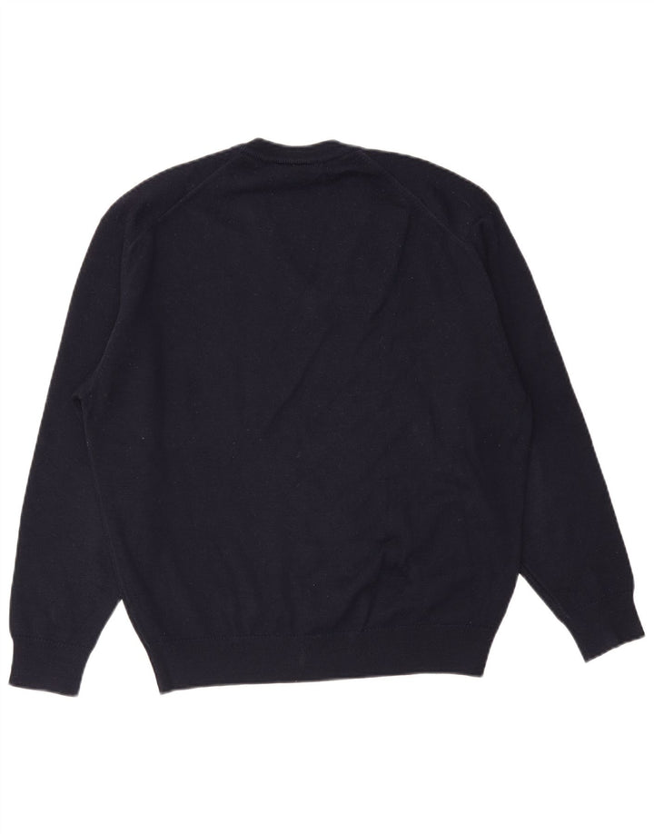 Maglione da uomo con scollo a V Lacoste taglia 5 grande in lana blu navy