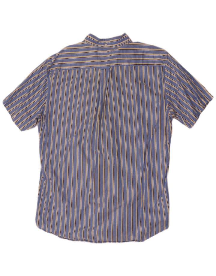 Gant Camicia da uomo a maniche corte vestibilità regolare in cotone a righe grandi blu