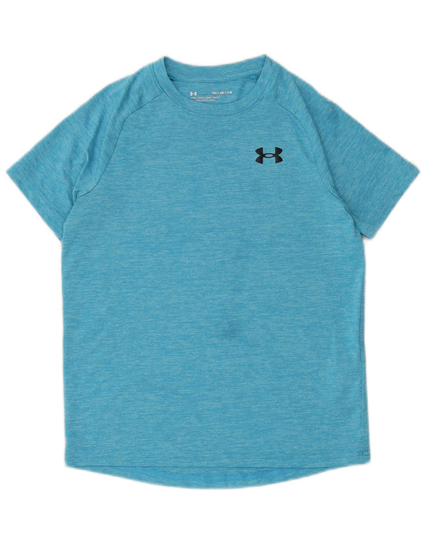 Maglietta da ragazzo Under Armour Top 9-10 anni in poliestere screziato blu medio