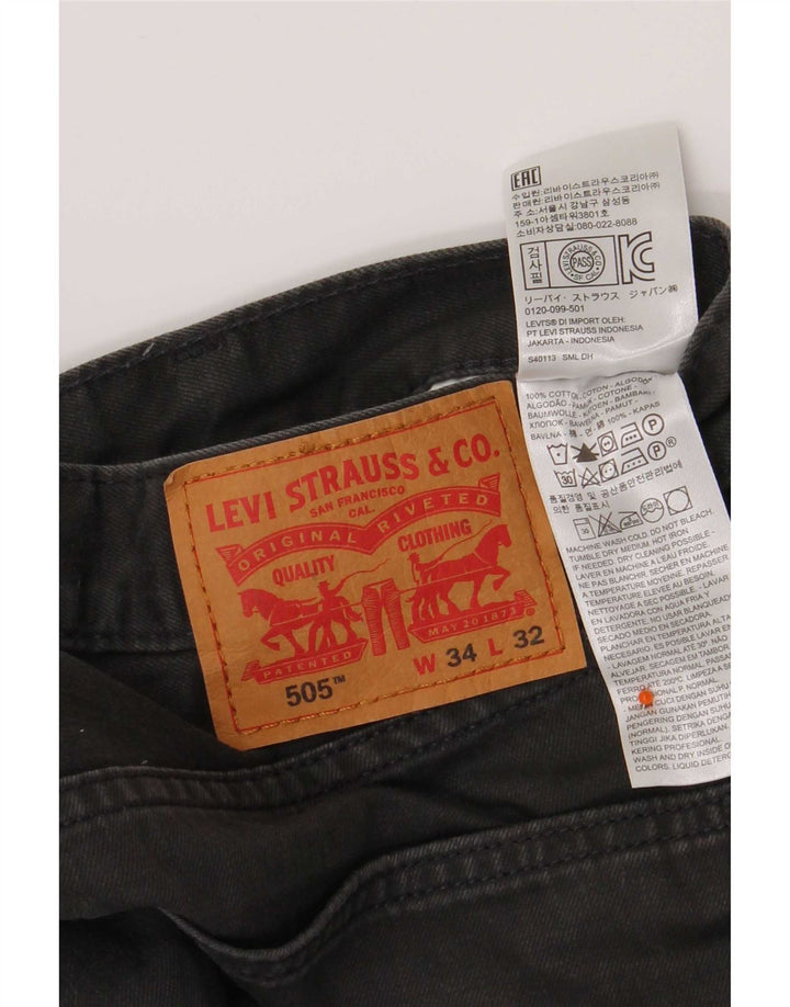 Levi's Uomo 505 Jeans dritti W34 L32 Cotone grigio
