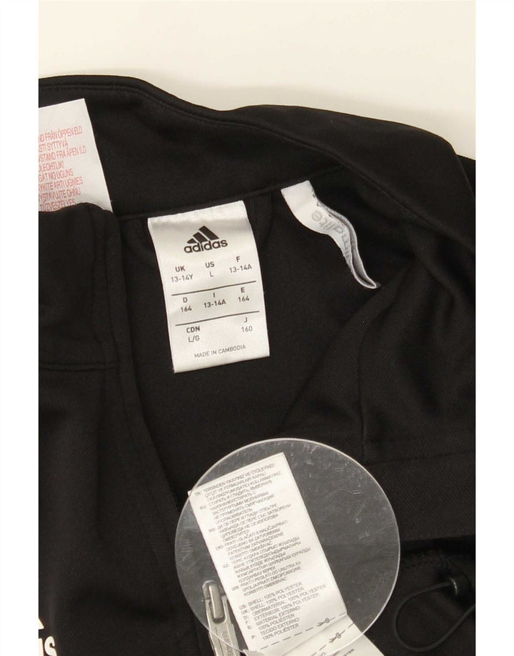 Giacca superiore della tuta Adidas Climalite da ragazzo 13-14 anni in poliestere nero
