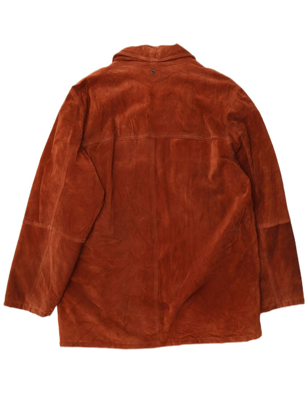 Confezioni Di Lusso Cappotto giacca a vento in pelle scamosciata da uomo UK 42 XL Pelle marrone