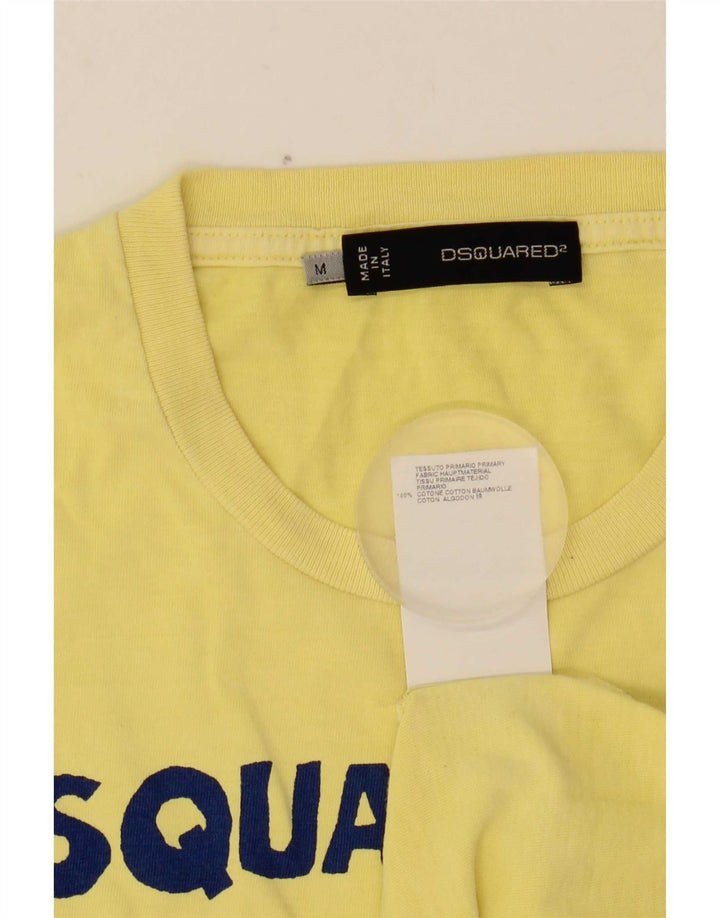 T-shirt grafica da uomo Dsquared2 Top in cotone giallo medio