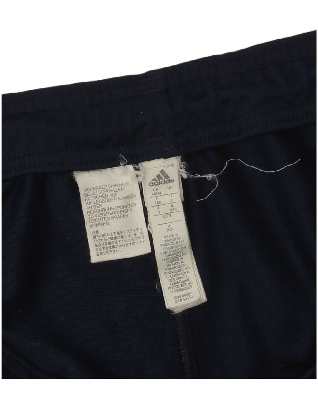 Pantaloni da tuta da uomo Adidas UK 42/44 Large Blu Navy Poliestere