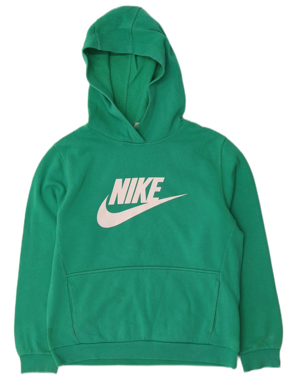 Felpa con cappuccio grafica Nike da bambino 13-14 anni XL in cotone verde