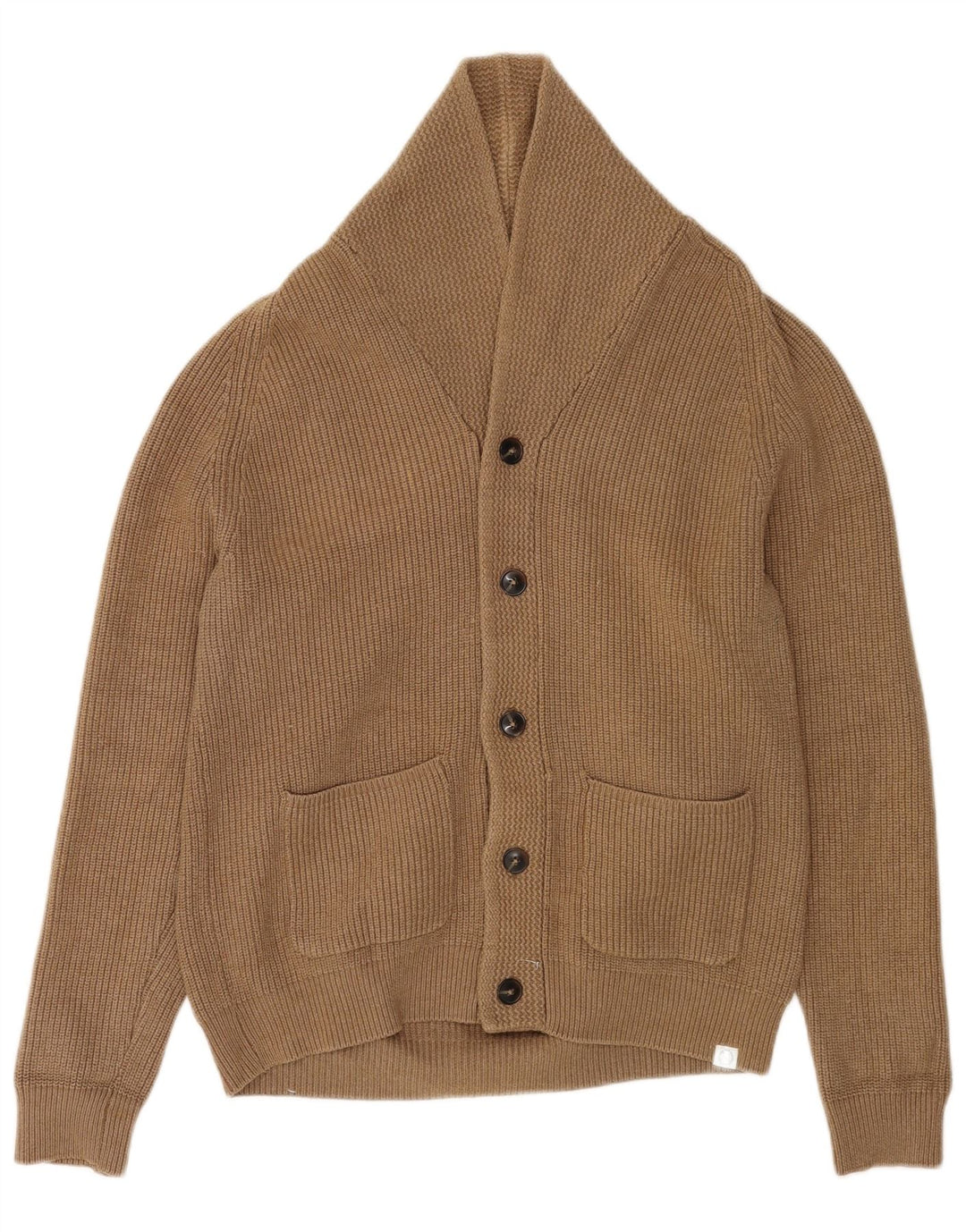 Maglione cardigan da uomo Marks & Spencer in poliestere marrone medio