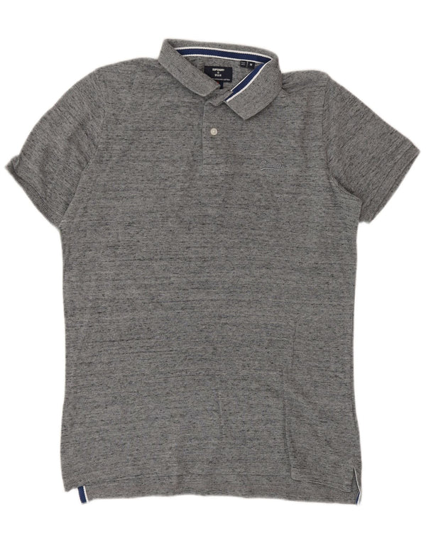 Polo da uomo Superdry in cotone grigio medio