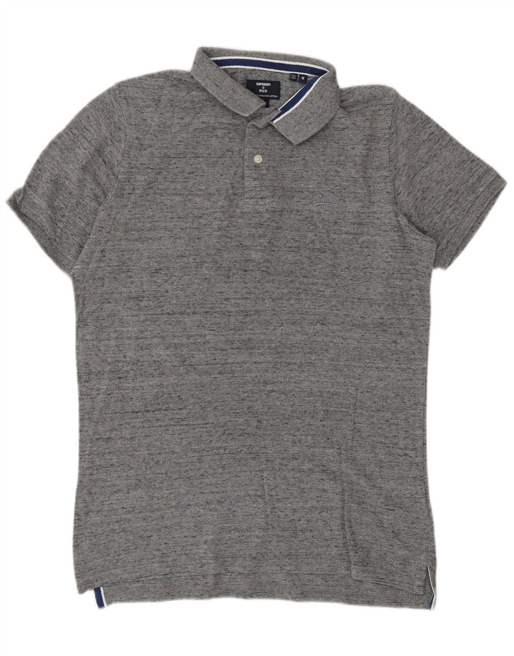 Polo da uomo Superdry in cotone grigio medio