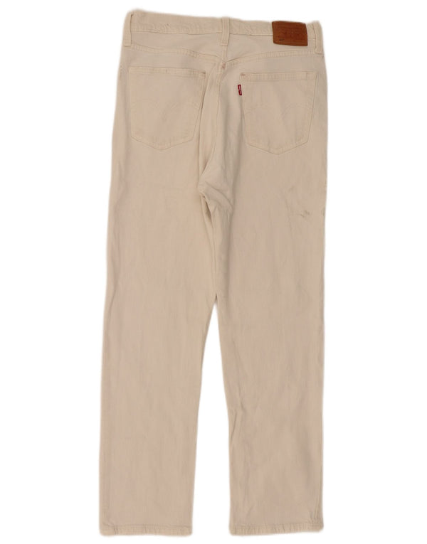 Jeans dritti Levi's 501 da donna W29 L28 in cotone bianco sporco