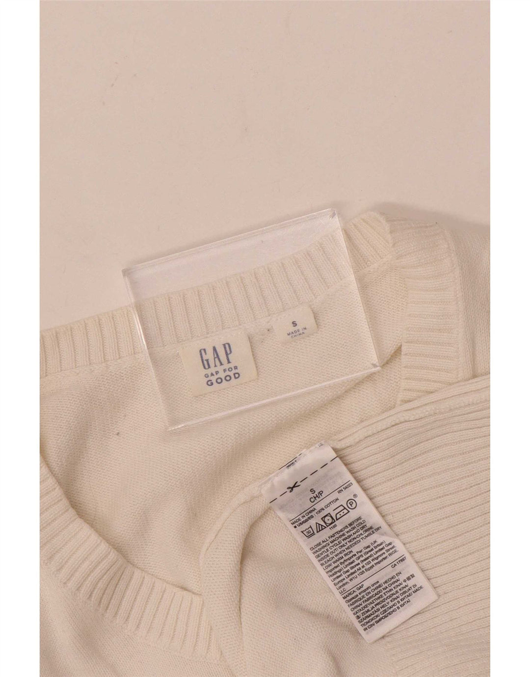 Maglione cardigan da donna Gap UK 10 piccolo cotone bianco