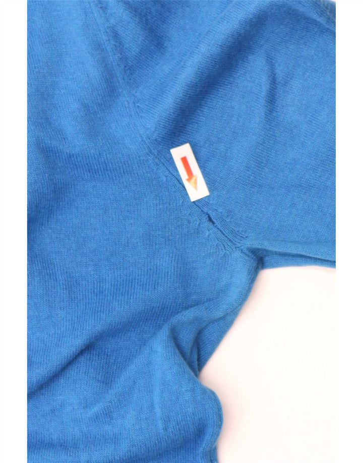 Crew Clothing Maglione da uomo con scollo a V piccolo cotone blu