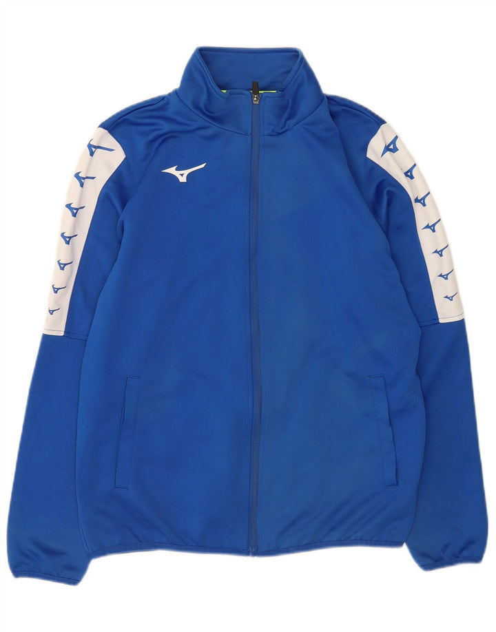 Giacca da tuta grafica da uomo Mizuna in poliestere color block blu medio