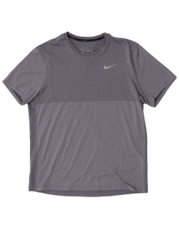 T-shirt Nike da uomo a maniche corte, top grande, in poliestere chiazzato blu