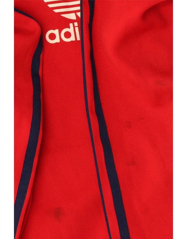 Maglione con cappuccio e zip da uomo Adidas grande poliestere rosso