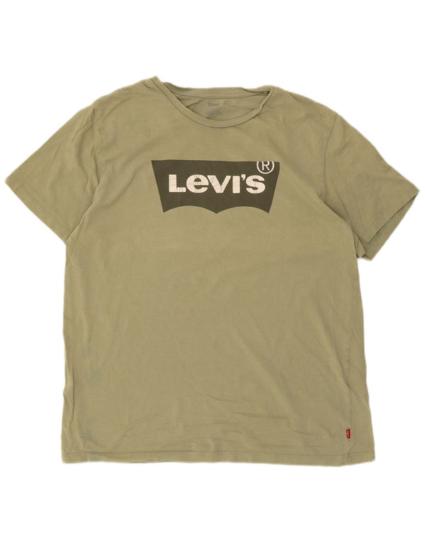 T-shirt grafica da uomo Levi's Top grande in cotone kaki