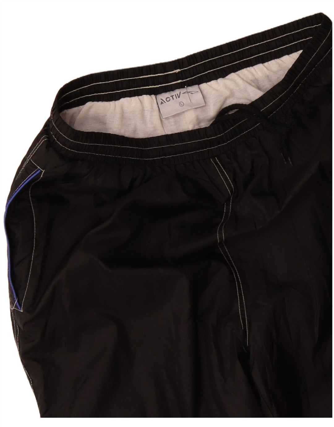 Pantaloni da tuta da uomo VINTAGE Pantaloni da jogging Grandi poliestere nero