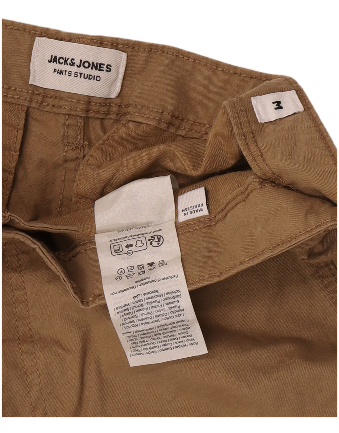 Pantaloncini cargo da uomo Jack & Jones medi W32 in cotone beige