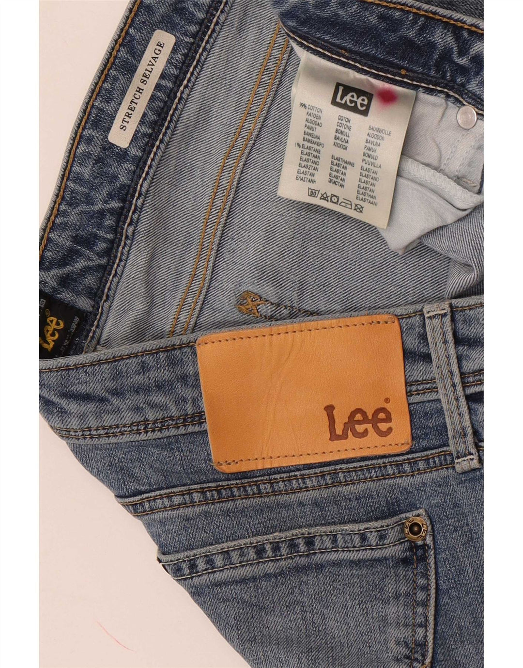 Jeans slim Lee elasticizzati da uomo con cimosa W29 L31 in cotone blu