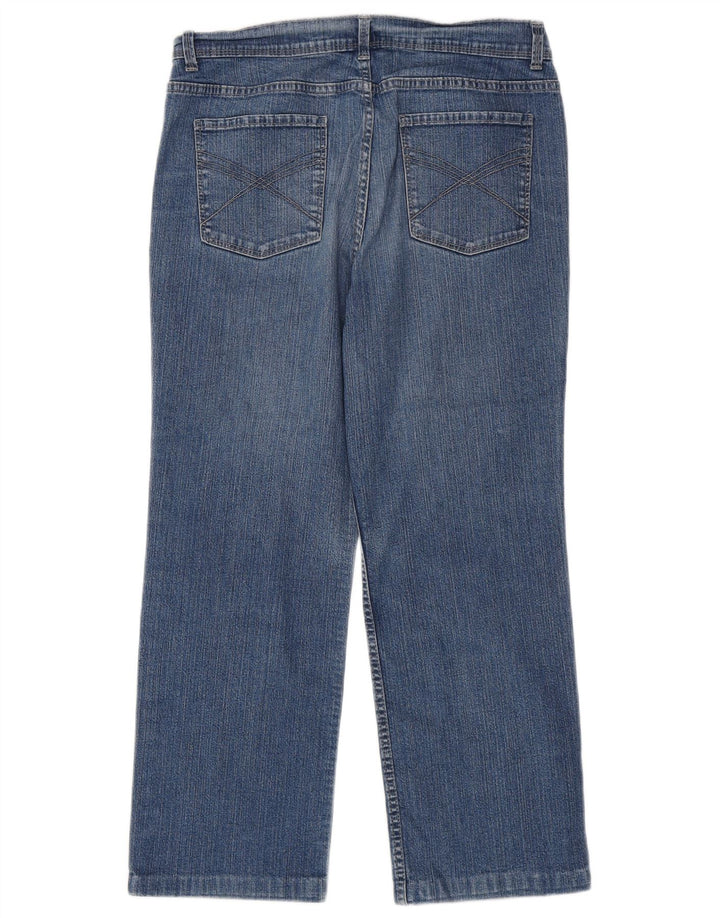 Jeans corti dritti da donna Marks & Spencer UK 12 medio W30 L25 blu