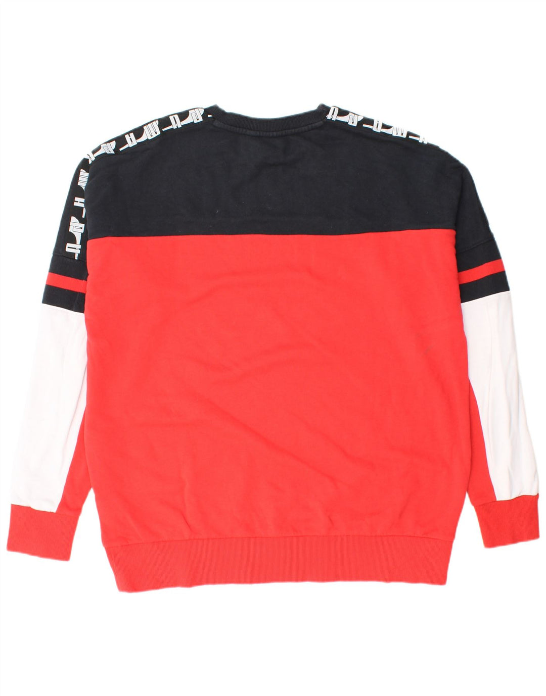 PUMA Felpa con grafica da uomo Maglione grande in cotone color block rosso